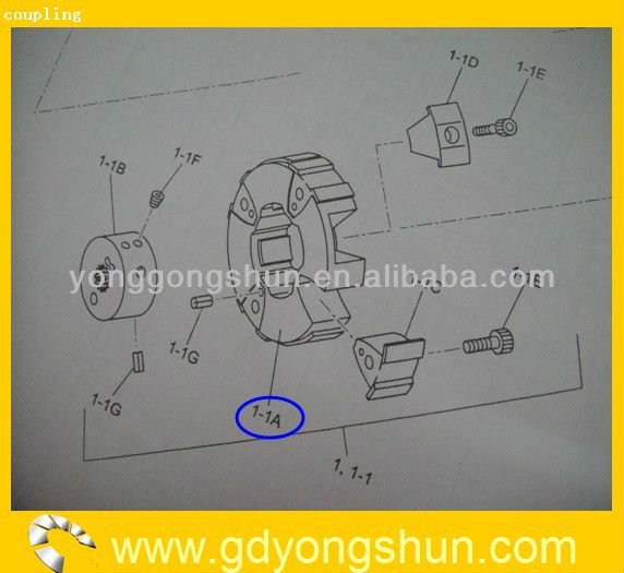 excavator rubber coupling 2418R660S001 for SK460-8/SK480LC-8 hydraulic pump